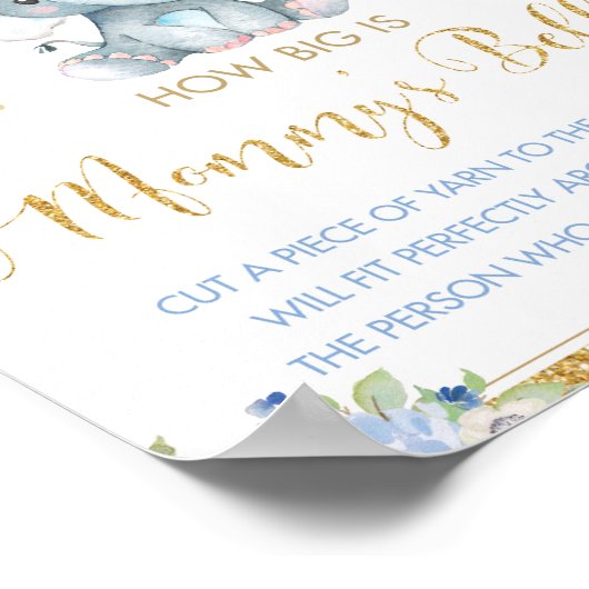 ブルーフローラゾウどのように大きいママの腹ゲーム ポスター (角)