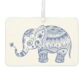 ブルーフローラゾウイラストレーション カーエアーフレッシュナー (裏面)