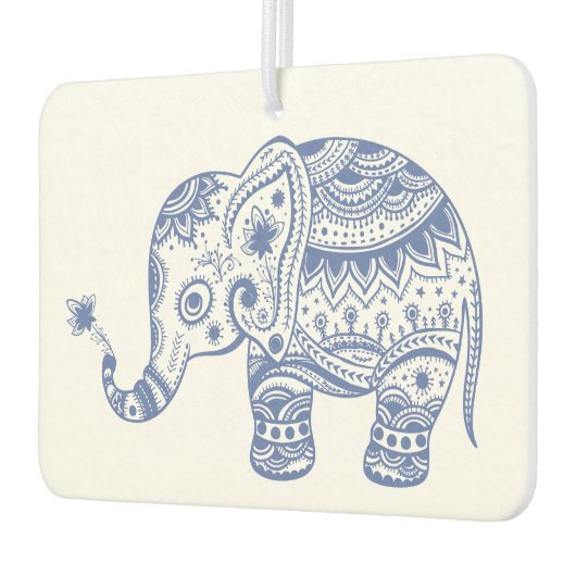 ブルーフローラゾウイラストレーション カーエアーフレッシュナー (左)