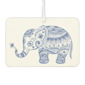 ブルーフローラゾウイラストレーション カーエアーフレッシュナー (正面)