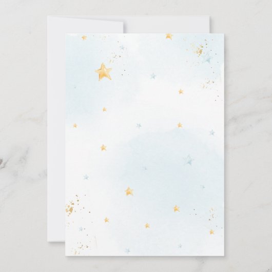 ブルーフローラゾウ赤ちゃんシャワー 招待状 (裏面)