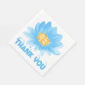 ブルーフローラターコイズサンキューフラワー結婚ズ スタンダードランチョンナプキン (角)