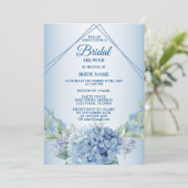ブルーフローラダスティヴィンテージブライダルシャワーパーティー 招待状 (スタンド正面)