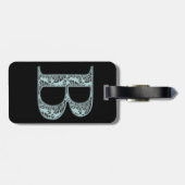 ブルーフローラダマスクプリントBモノグラムイニシャル ラゲッジタグ (裏面横)