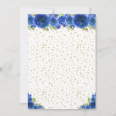 ブルーフローラダークスキンプリンセスバースデーパーティー 招待状 (裏面)