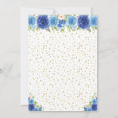 ブルーフローラダークスキンプリンセスバースデーパーティー 招待状 (裏面)