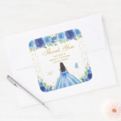 ブルーフローラダークスキンプリンセスSweet sixteen スクエアシール (封筒)