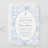 ブルーフローラチノイスリーバプテスマ招待状 招待状 (正面)