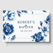 ブルーフローラチノワスリーとトリプル縁どバプティス ゲストブック (正面)