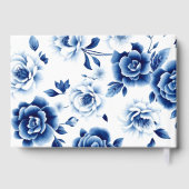 ブルーフローラチノワスリーとトリプル縁どバプティス ゲストブック (裏面)