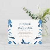 ブルーフローラチノワセリーウェディングレセプション エンクロージャーカード (スタンド正面)