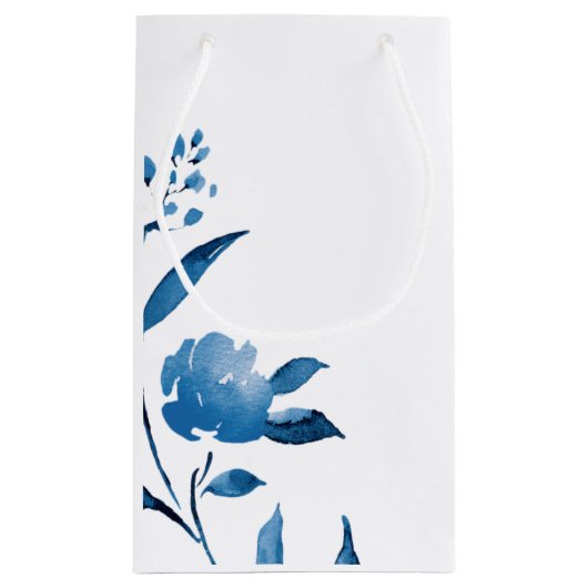 ブルーフローラチノ結婚イスリーのモノグラム スモールペーパーバッグ (裏面)