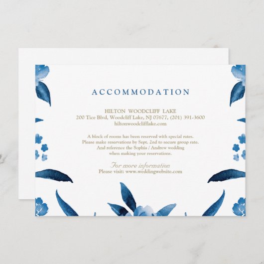 ブルーフローラチノ結婚イスリーの宿泊施設 エンクロージャーカード (正面/裏面)