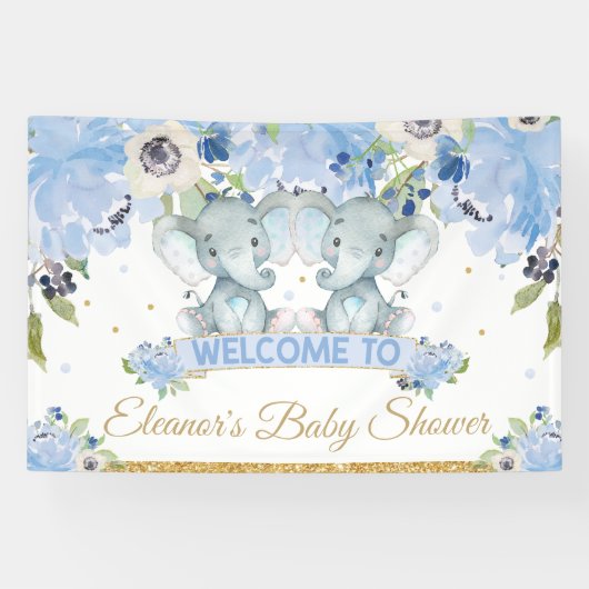 ブルーフローラツインズエレファントボーイズウェルカムバックドロップ 横断幕 (横)