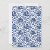 ブルーフローラティーカップ |ティーサンドウィッチブライダルシャワー 招待状 (裏面)