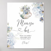 ブルーフローラティーパーティーミモサバー徴候 ポスター (正面)