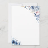 ブルーフローラティーパーティー誕生日招待状 招待状 (裏面)