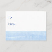 ブルーフローラディスプレイベビーシャワー 名刺 (裏面)