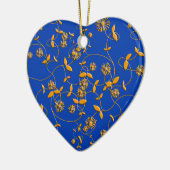 ブルーフローラデザイナーオーナメント セラミックオーナメント (左)