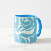 ブルーフローラデザインのマグカップ マグカップ (正面右)