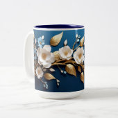「ブルーフローラデライトコーヒーマグ」 ツートーンマグカップ (正面左)