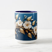 「ブルーフローラデライトコーヒーマグ」 ツートーンマグカップ (中央)