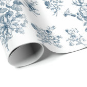 ブルーフローラトイレヴィンテージブーケエレガント ラッピングペーパー (ロールコーナー)