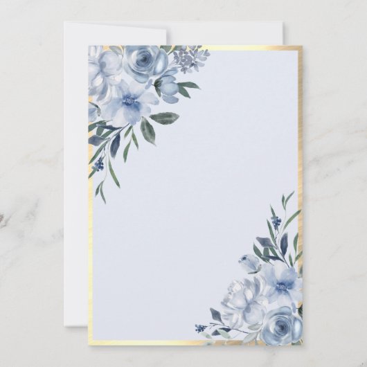 ブルーフローラドレスバタフライキンセニェラ 招待状 (裏面)