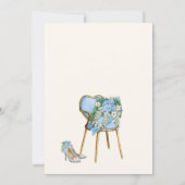 ブルーフローラハイヒールシューズブライダルシャワー 招待状 (裏面)