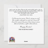 ブルーフローラハッピーイースターウォーターカラーバニー シーズンカード (裏面)