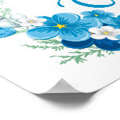 ブルーフローラハッピーイースターポスター ポスター (角)