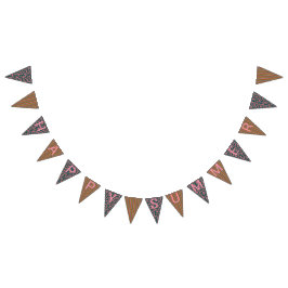 ブルーフローラハッピーサマーバナー バンティングフラッグ