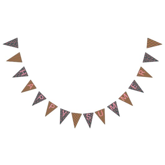 ブルーフローラハッピーサマーバナー バンティングフラッグ (全)