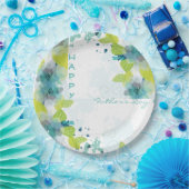 ブルーフローラハッピーファーザーズデイ9"紙プレート ペーパープレート (パーティー)