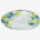 ブルーフローラハッピーファーザーズデイ9"紙プレート ペーパープレート (アングル)