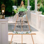 ブルーフローラハロウィーン赤ちゃんシャワー歓迎サイン アクリルサイン