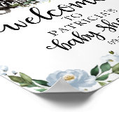 ブルーフローラハロウィーン赤ちゃんシャワー歓迎サイン ポスター (角)