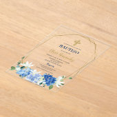 ブルーフローラバウティゾスペインの招待状 アクリル招待状 (レイダウン)