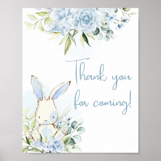 ブルーフローラバニーラビットベビーありがとうございました来。 ポスター (正面)