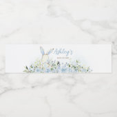 ブルーフローラバニーラビットベビーシャワー ペットボトルラベル (シングルラベル)