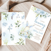 ブルーフローラバニーラビットベビーシャワー 招待状