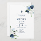 ブルーフローラバプティスボーイ 招待状 (正面/裏面)