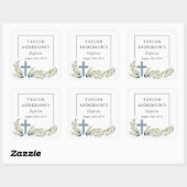 ブルーフローラバプテスステッカーラベル スクエアシール (シート)