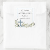 ブルーフローラバプテスステッカーラベル スクエアシール (バッグ)