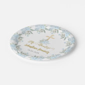 ブルーフローラバプテスマ ペーパープレート (アングル)