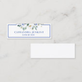 ブルーフローラバラ卒業ネームカード スキニー名刺 (正面/裏面)