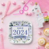 ブルーフローラバラ卒業年 ペーパープレート (パーティー)