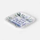 ブルーフローラバラ卒業年 ペーパープレート (傾斜あり)