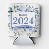 ブルーフローラバラ卒業年 缶クーラー (正面)