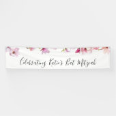 ブルーフローラバルミツワーお祝いバナー 横断幕 (横)